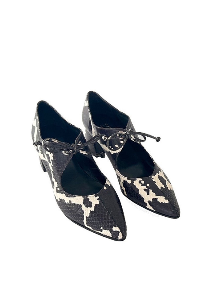 Calzado JONI | Zapato Reptil Negro-Blanco