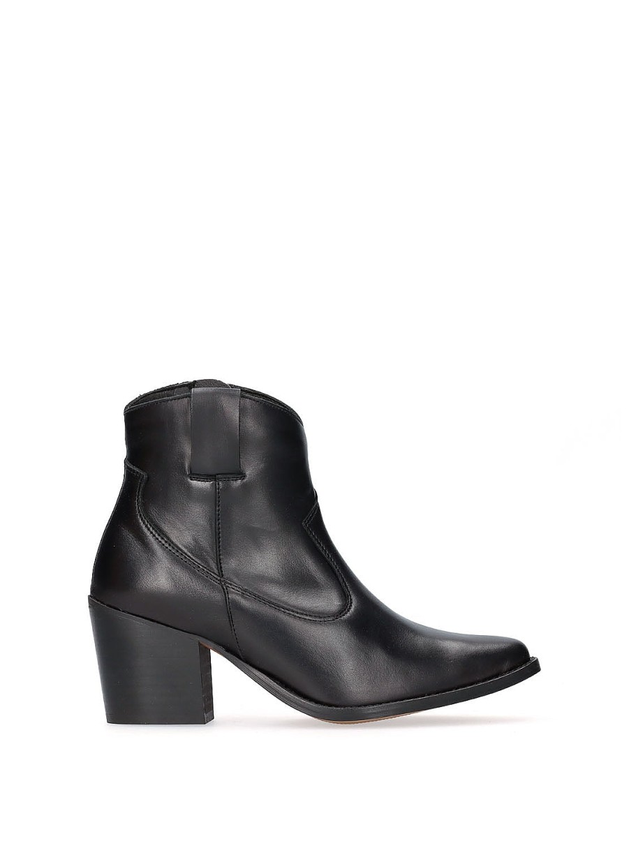 Calzado BRYAN | Botin Cowboy Tacon Basic Piel Negro