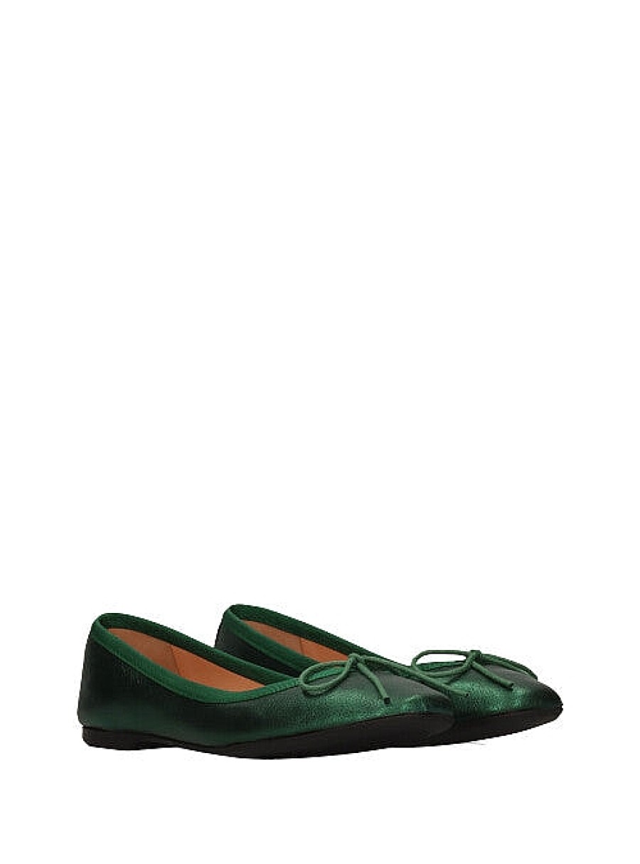 Calzado PRIMICHI | Bailarina Plana Basic Piel Metalizada Verde