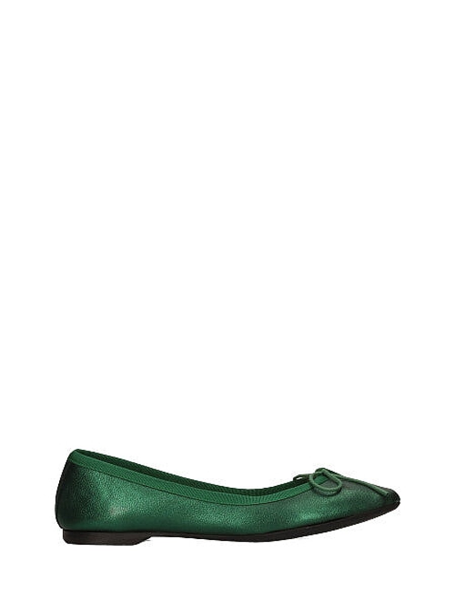 Calzado PRIMICHI | Bailarina Plana Basic Piel Metalizada Verde