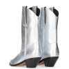 Calzado YACARE | Bota 3/4 Cowboy Piel Metalizada Plata