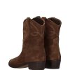 Calzado ALPE | Botin Cowboy Basic Bordados Ante Marron