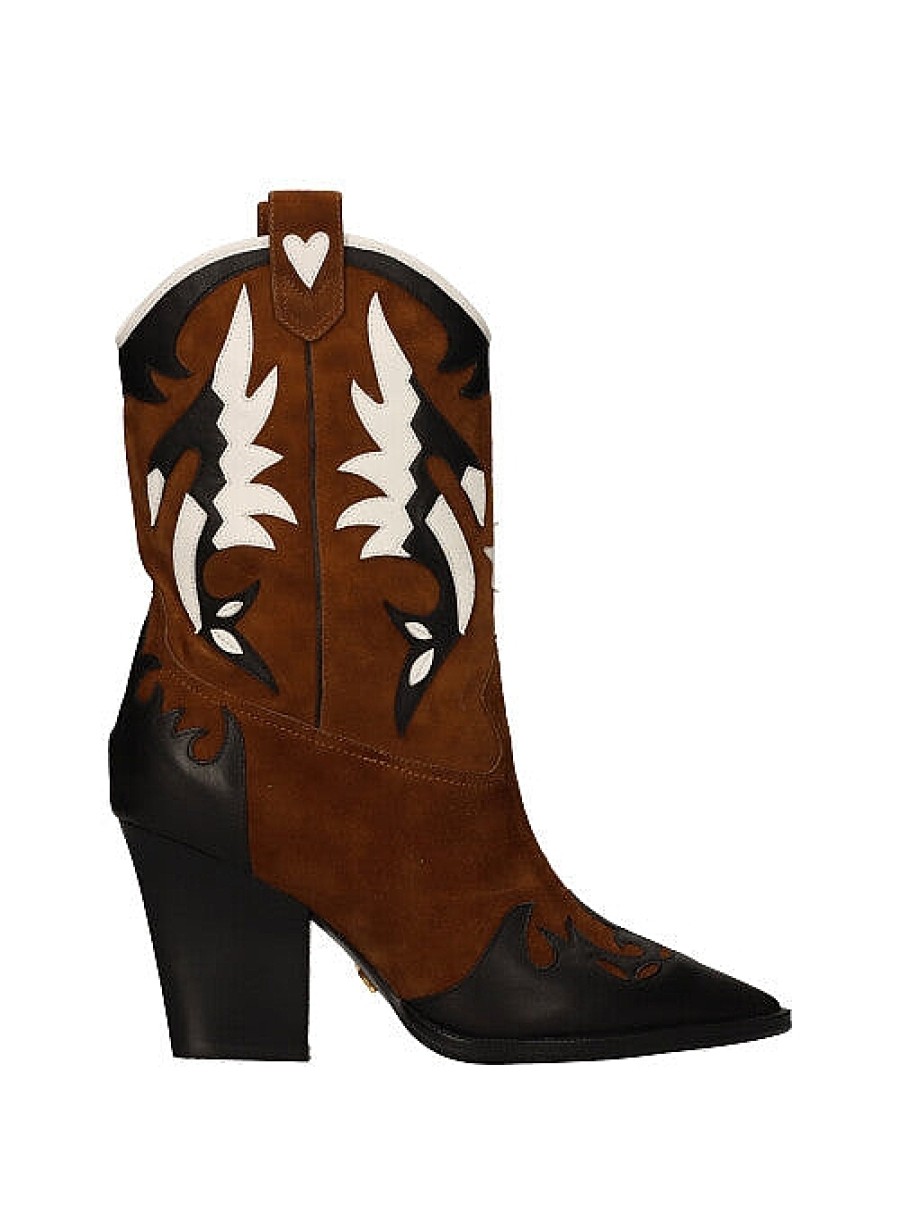 Calzado LOLA CRUZ | Botin Cowboy Bordados Ante Cuero