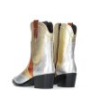 Calzado BRYAN | Botin Cowboy Metalizado Combi Naranja