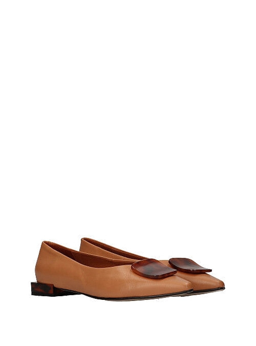 Calzado ANGEL ALARCON | Bailarina Basic Detalle Carey Piel Camel