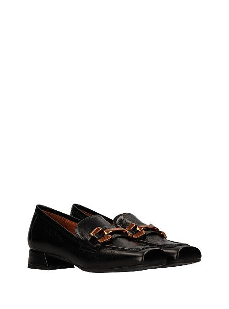 Calzado VIENTY | Mocasin Retro Piel Efecto Charol Negro