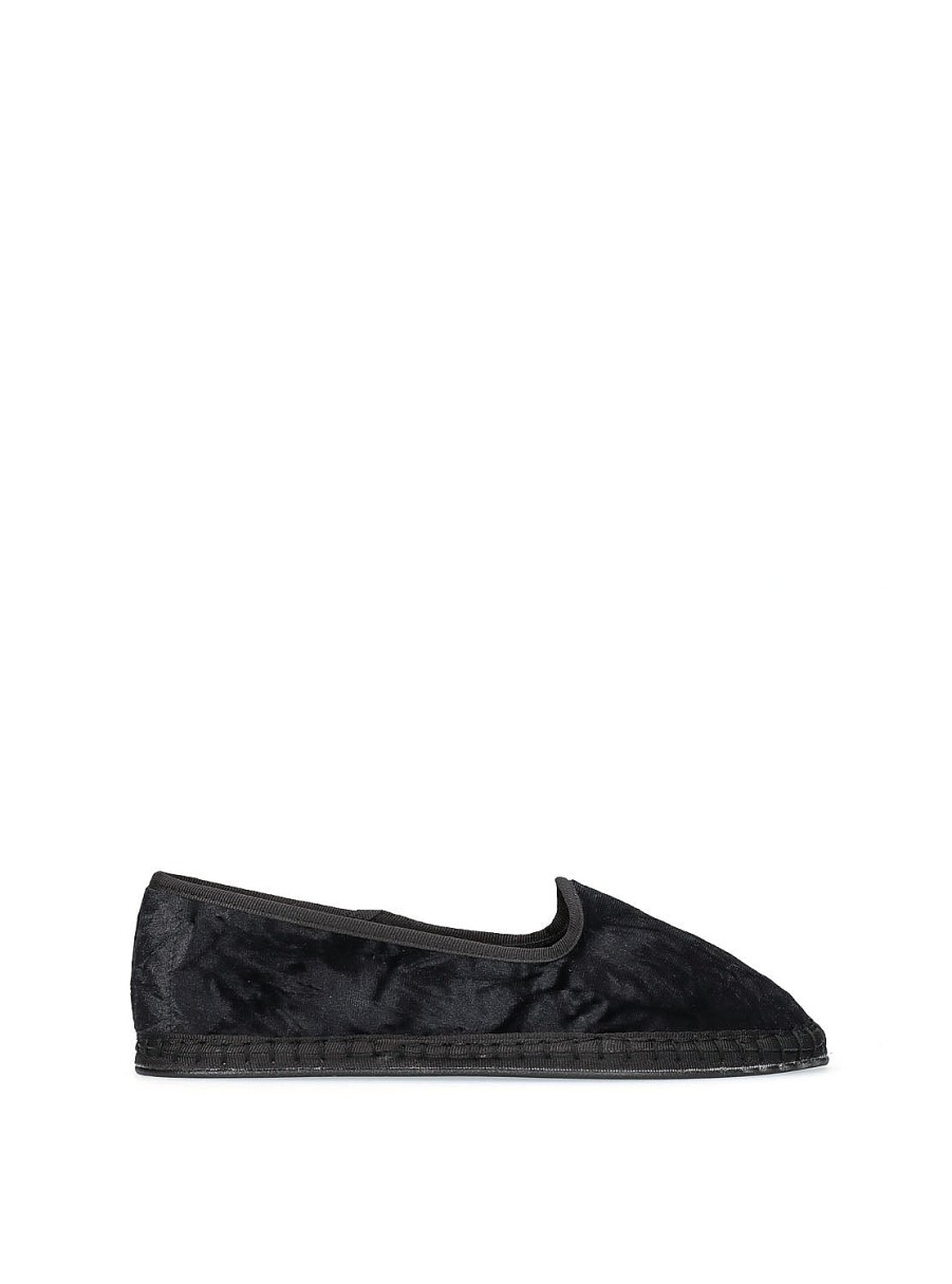 Calzado 800 BRAND | Slipper Terciopelo Negro