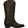 Calzado YACARE | Bota Cowboy Bordados Estrellas Piel Verde