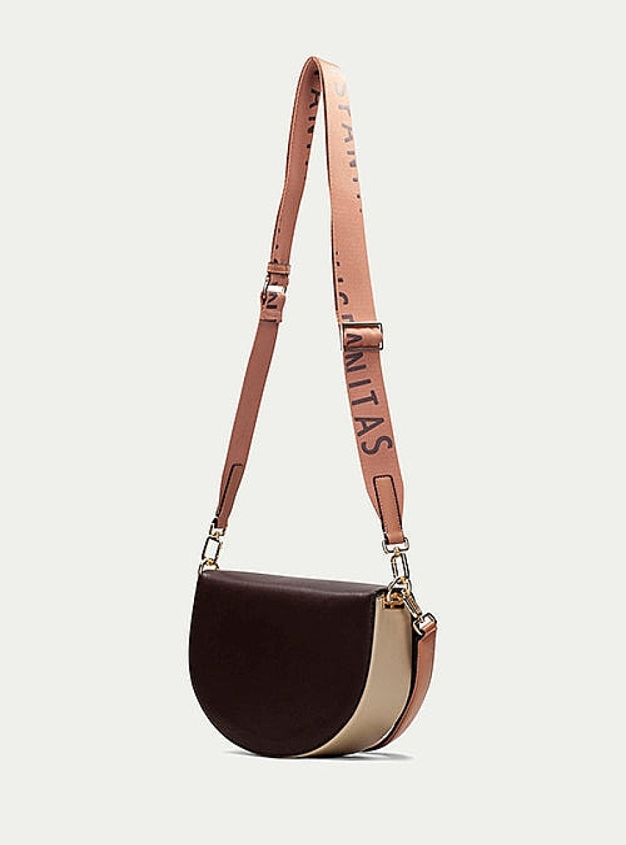 Bolsos HISPANITAS | Bolso Baguette Piel Combi Marron