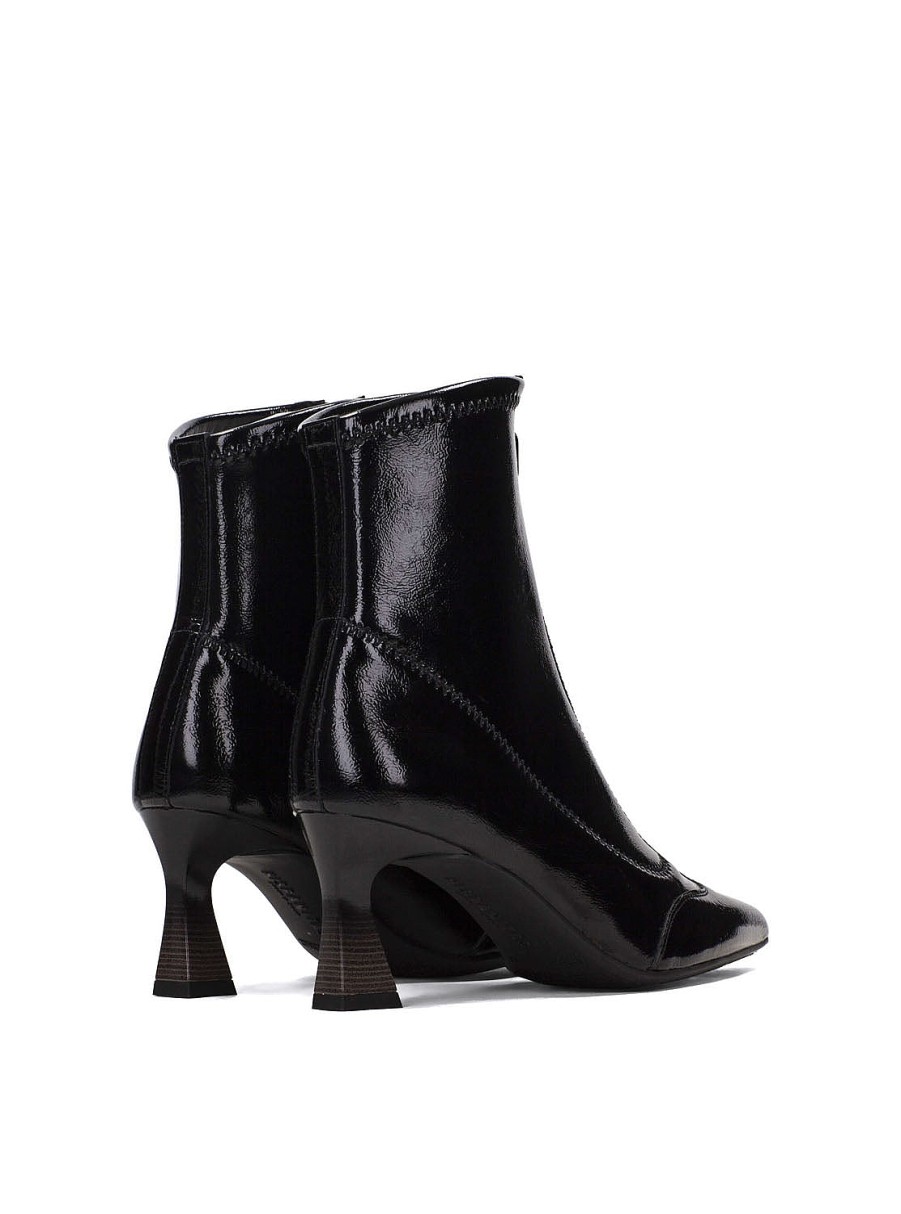 Calzado HISPANITAS | Botin Tacon Fino Piel Charol Negro