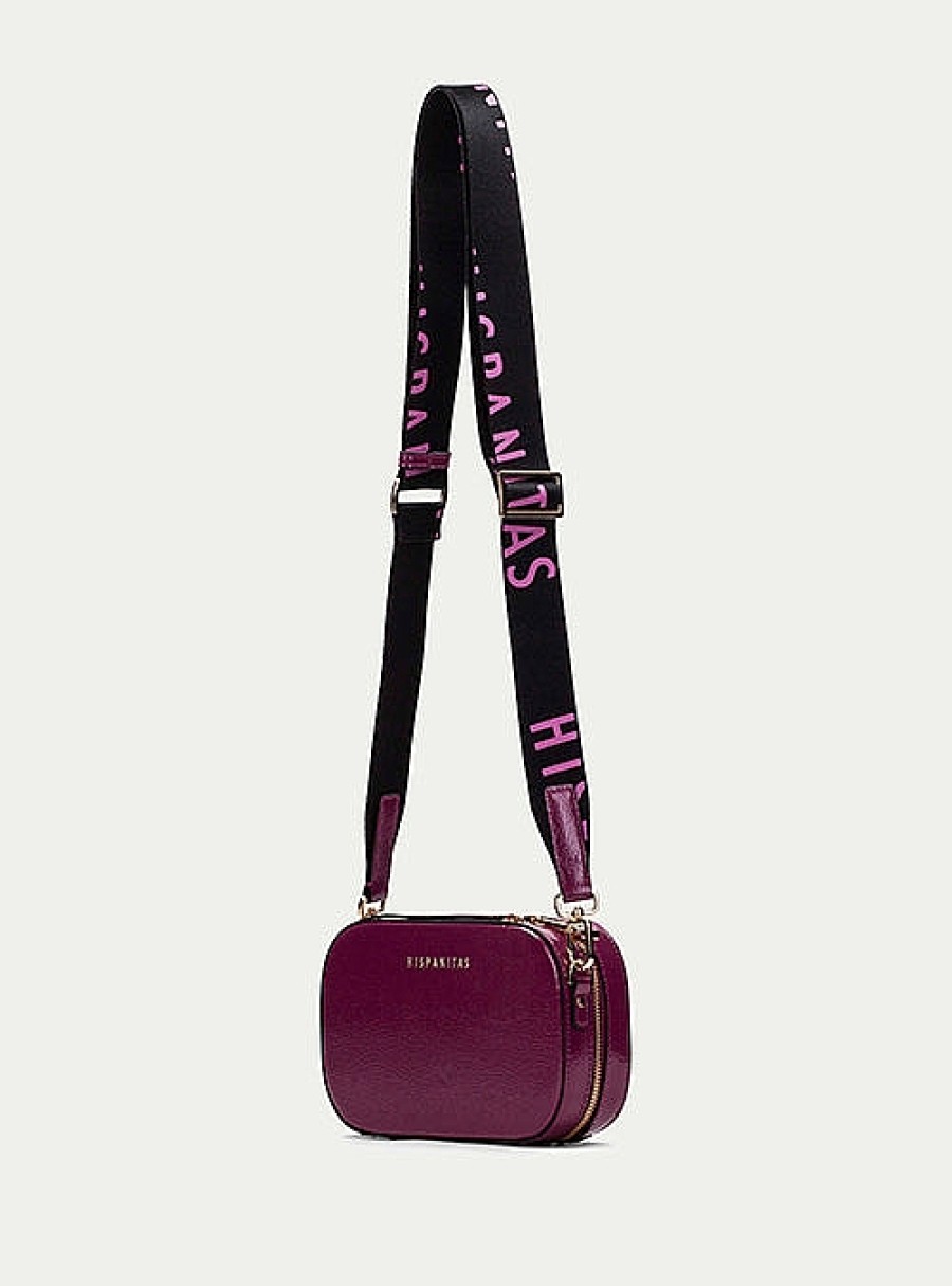 Bolsos HISPANITAS | Bolso Bandolera Piel Efecto Charol Fucsia