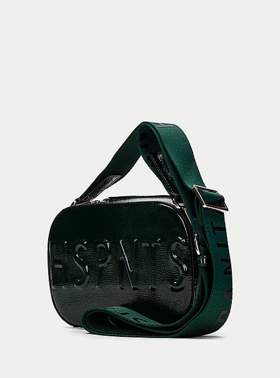 Bolsos HISPANITAS | Bolso Bandolera Piel Efecto Charol Verde