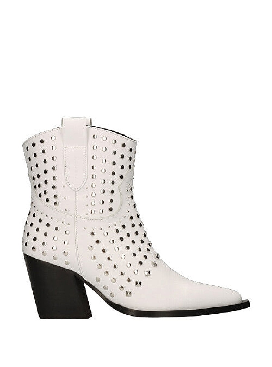 Calzado VIENTY | Botin Cowboy Tachuelas Piel Blanco