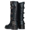 Calzado FELMINI | Bota Biker Maxi Piel Azul Petroleo